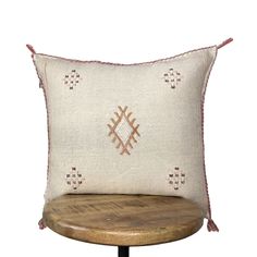 Luxurious Creme Moroccan Cactus Silk Sabra Pillow
