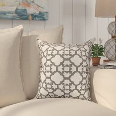 Moroccan Brown & Creme Quaterfoil Lattice Pillows