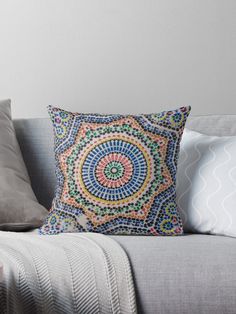 Handmade Flower Mandala Moroccan Throw Pillows
