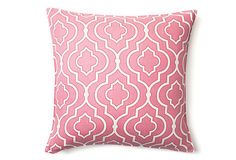 Pink & White Moroccan Quaterfoil Handmade Pillows