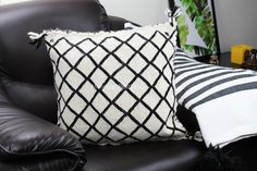 Handmade Moroccan Black Diamond Throw Pillows