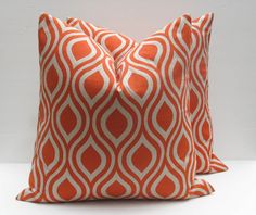 Orange White Moroccan Handwoven Pillows - Handmade By Berber Women