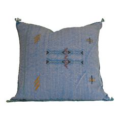 Handmade Blue Sabra Moroccan Throw Pillow