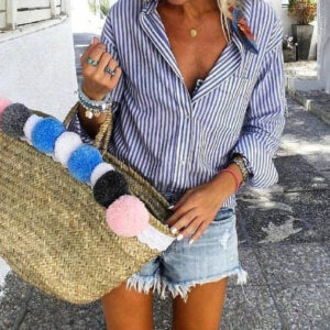 Handwoven Pom Pom Baskets | Moroccan Berber Eco-Friendly Chic Storage