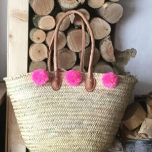 Handcrafted Moroccan Pom Pom Baskets for Storage and Style