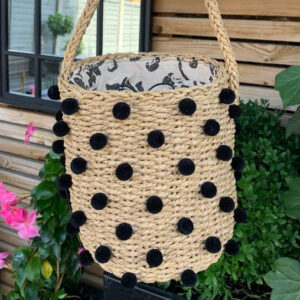 Handmade Moroccan Pom Pom Baskets - Eco-Friendly & Stylish