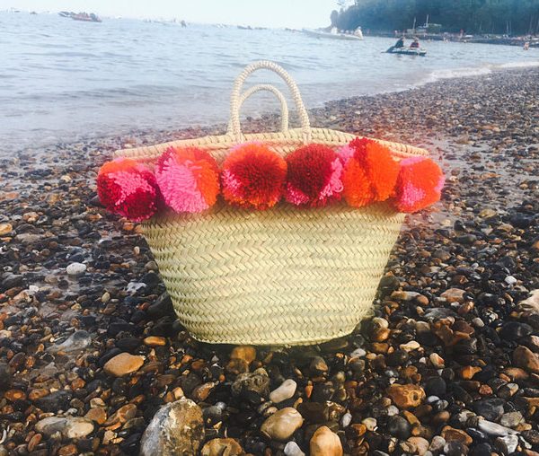 Moroccan Handmade Pom Pom Baskets - Vibrant Ethical Craftsmanship