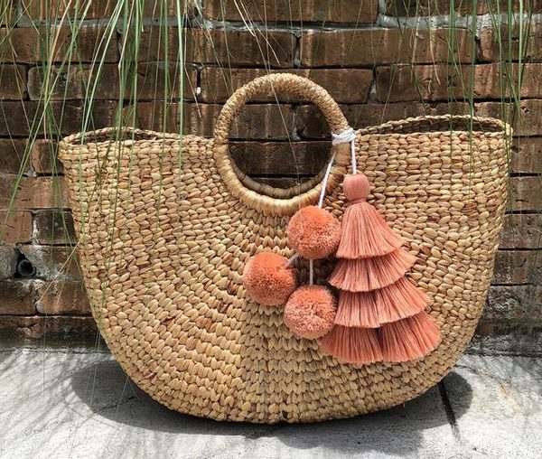 Moroccan Handcrafted Pom Pom Basket - Eco-Friendly & Versatile