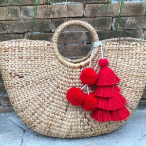 Moroccan Handcrafted Pom Pom Baskets - Eco-Friendly & Stylish