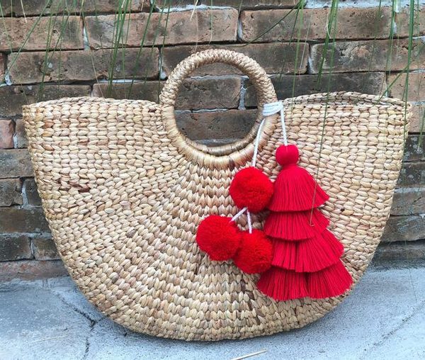 Moroccan Handcrafted Pom Pom Baskets - Eco-Friendly & Stylish