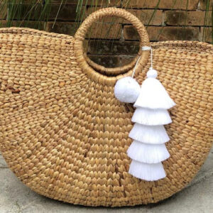 Moroccan Handcrafted Pom Pom Baskets - Eco-Friendly Storage Solution
