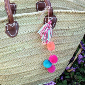 Ethically Handcrafted Pom Pom Baskets for Beach & Storage