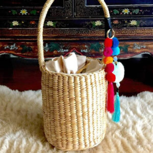 Moroccan Pom Pom Eco-Friendly Handmade Baskets