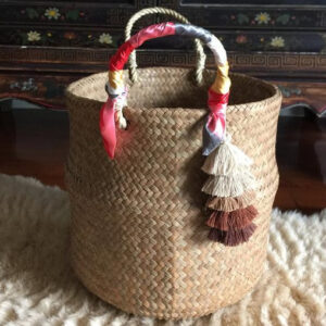 Handmade Moroccan Pom Pom Baskets | Eco-Friendly & Customizable