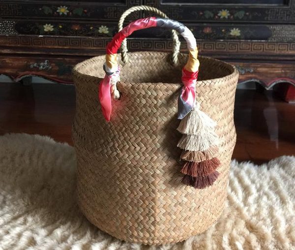 Handmade Moroccan Pom Pom Baskets | Eco-Friendly & Customizable