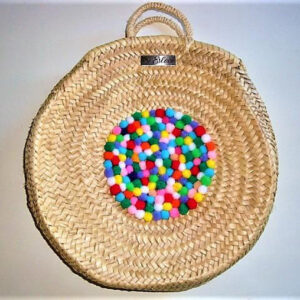 Moroccan Handwoven Pom Pom Baskets - Eco-Friendly Storage