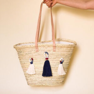 Moroccan Pom Pom Handwoven Baskets - Stylish & Eco-Friendly