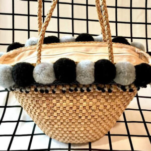 Moroccan Handwoven Pom Pom Baskets for Versatile Style