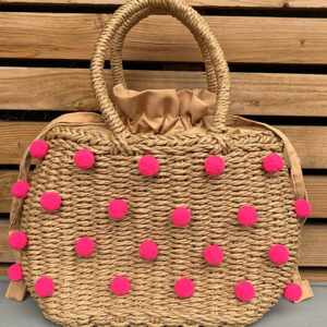 Moroccan Handwoven Pom Pom Baskets for Stylish Storage