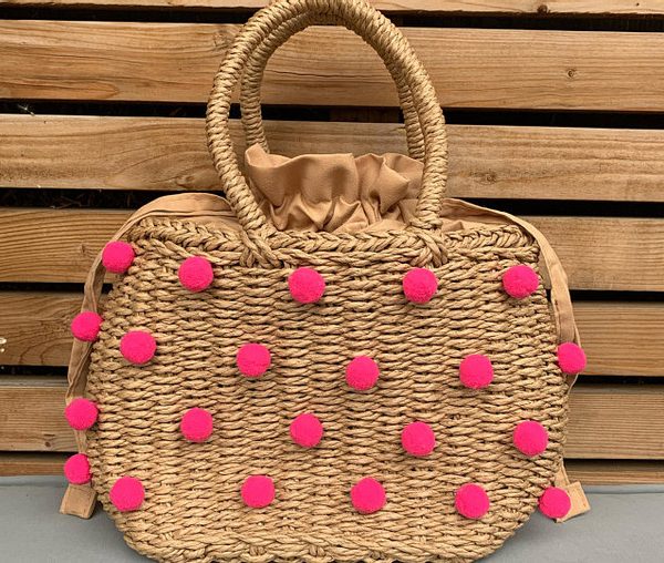 Moroccan Handwoven Pom Pom Baskets for Stylish Storage