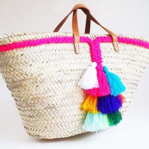 Handmade Moroccan Berber Pom Pom Baskets - Eco-Friendly Storage