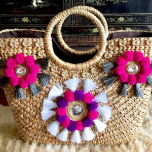 Moroccan Handmade Pom Pom Baskets - Eco-Friendly & Stylish