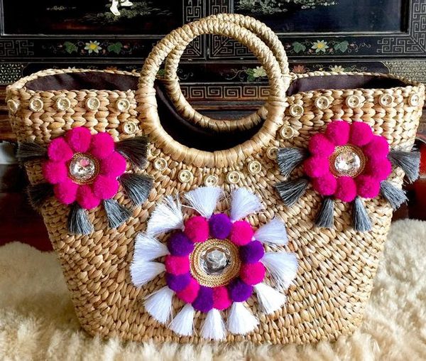 Moroccan Handmade Pom Pom Baskets - Eco-Friendly & Stylish