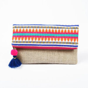 Handwoven Moroccan Straw Clutch - Sustainable Style