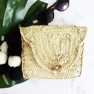 Handwoven Moroccan Straw Clutch - Eco-Friendly & Versatile