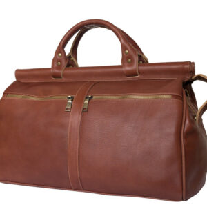 Handmade Dark Tan Moroccan Leather Travel Bag