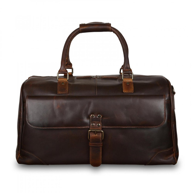 Premium Real Leather Travel Bag | Handcrafted Moroccan Brown | Fez Tanneries