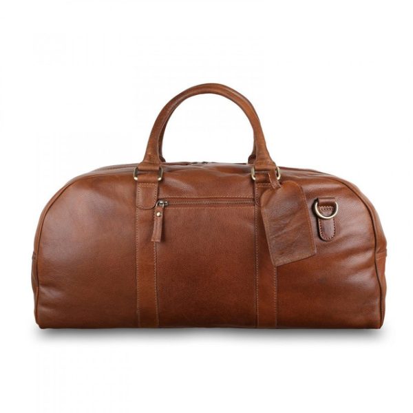 Handmade Tan Moroccan Leather Travel Bag - Durable & Stylish