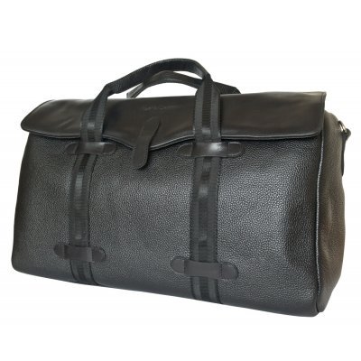 Pebble Black Moroccan Leather Travel Bag | Handcrafted Luxury for Business Trips & Adventures