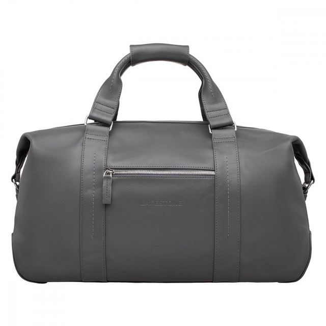 Handmade Gray Moroccan Leather Travel Bag