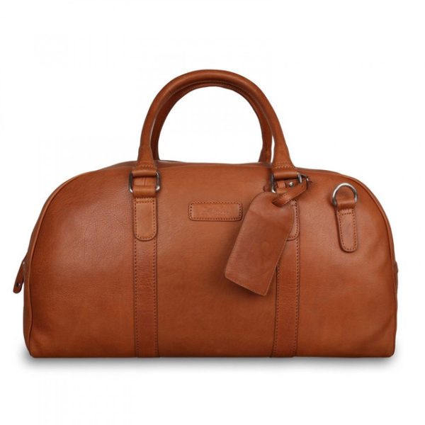 Handcrafted Saddle Tan Moroccan Leather Travel Bag