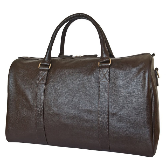 Elegant Brown Leather Travel Bag | Fez Handmade Moroccan Artisans