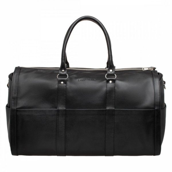 Handmade Black Moroccan Leather Travel Bag - Exquisite Style and Functionality