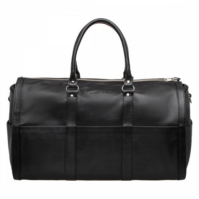 Handmade Black Moroccan Leather Travel Bag - Exquisite Style and Functionality
