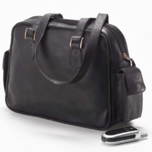 Handmade Pebble Black Moroccan Leather Travel Bag - Durable & Stylish