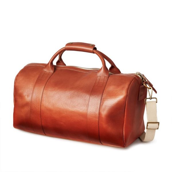Exquisite Hazelnut Brown Moroccan Leather Travel Bag - Handcrafted for Style & Durability