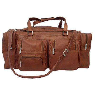 Luxury Handmade Dark Tan Moroccan Leather Travel Bag - Spacious Compartments & Durable Straps