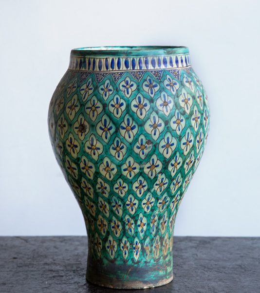 Sky Blue Moroccan Handcrafted Vase | Artisanal Home Decor