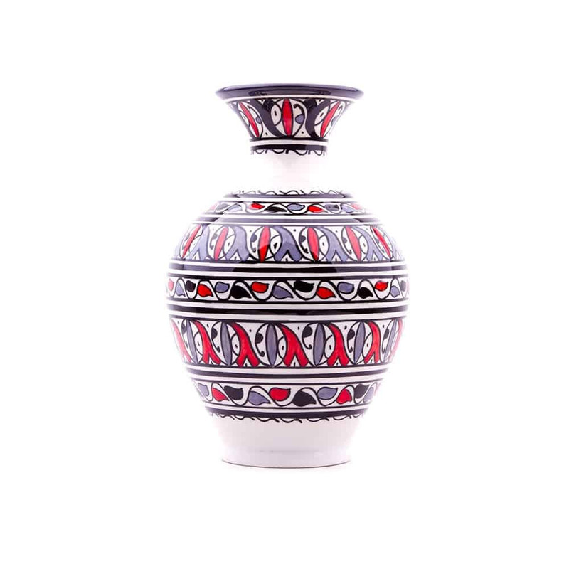Crimson Red Ceramic Moroccan Vase | Handmade & Customizable