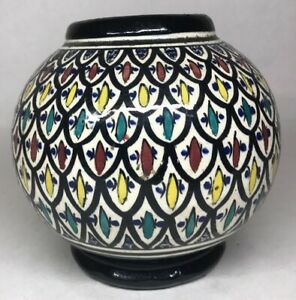 Handcrafted Moroccan Vase with Traditional Hand-Painted Motifs