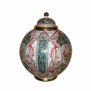 Handmade Moroccan Fes Ceramic Vase with Lid