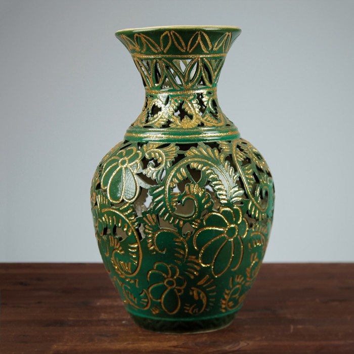 Green Moroccan Handcrafted Vase - TAHANNOUT