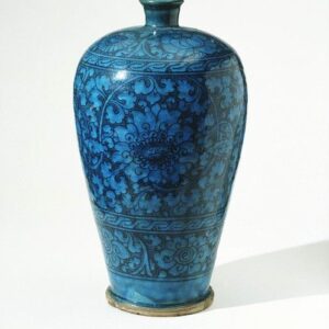Traditional Moroccan Saffi Blue Handcrafted Vase