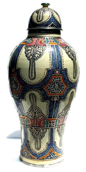 Moroccan Hand-Painted Pottery Vase 132 - Exquisite Design