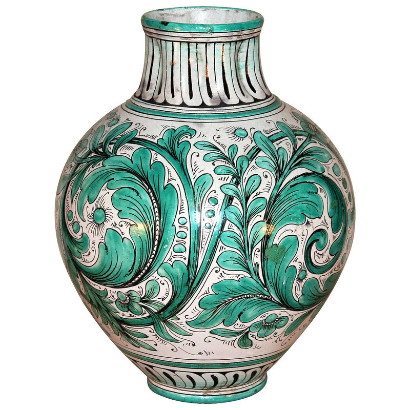 Moroccan Hand-Painted Ceramic Vase - Exquisite Artistry & Elegance