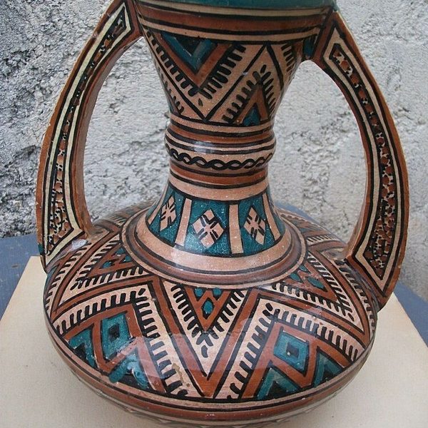 Handcrafted Moroccan Ceramic Vase | Hand-Painted Elegance